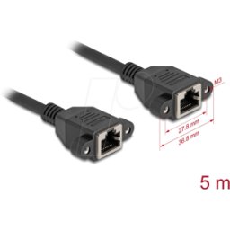 DELOCK 90787 - Cable de extensión de red, S/FTP, CAT.6a, 5 m, negro