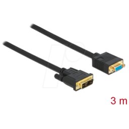 DELOCK 86754 - Cable DVI 12+5 macho a VGA hembra 3 m