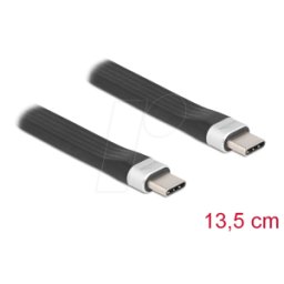 DELOCK 85770 - Cable plano USB 3.1, conector C a conector C, 13,5 cm