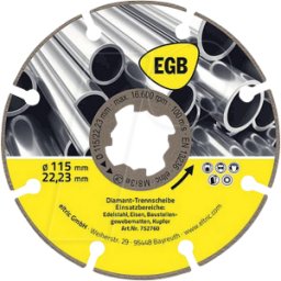 EGB 752760 - Disco de corte de diamante 115 mm acero, FEX, X-Lock