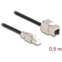 DELOCK 87204 - Cable Keystone enchufe RJ45 > toma, Cat.6a, 50 cm