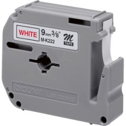 BROTHER P-TOUCH MK222BZ - Cassette tipo M, rojo sobre blanco, 9 mm