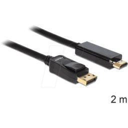 DELOCK 82587 - DisplayPort 1.1 macho a HDMI A macho, 2 m, negro