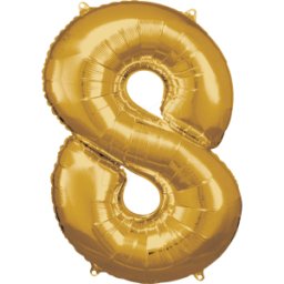 AMSC BALLON 8 GO - AMSCAN foil globo número 8 oro