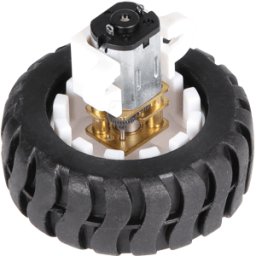 JOY-IT COM MOTOR03 - Mini motor de engranaje metálico, incl. Rueda y soporte