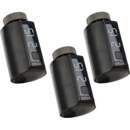 HOMEMATIC IP HMIP ETRV-E-A-3 - Termostato de radiador - Evo, antracita, 3 piezas