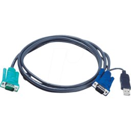 ATEN 2L-5201U - Cable KVM VGA USB, negro, 1,2 m