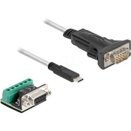 DELOCK 64266 - Cable adaptador USB-C > RS-422/485 + bloque de terminales, 0,5 m