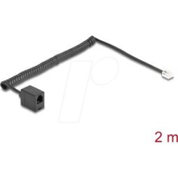 DELOCK 90231 - Cable telefónico / espiral, conector macho / hembra RJ11, 2 m