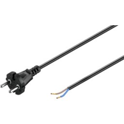 GOOBAY NKBK H05VV 7M - Cable de red, conector de contorno, 7,5 m, negro, extremo abiert
