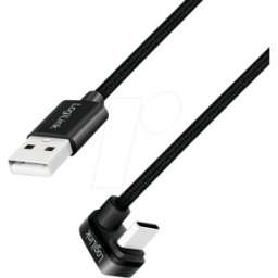 LOGILINK CU0195 - Cable de carga y sincronización, USB-a -> C, 180°, 3 m