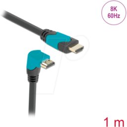 DELOCK 86991 - Cable HDMI ángulo inferior de 90° 48 GBit/s, 1 m