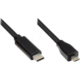 GOOD CONNECTIONS GC M0122 - Cable USB 2.0, conector C < conector micro B, CU, negro, 1 m