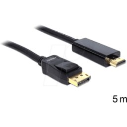 DELOCK 82441 - DisplayPort 1.1 macho a HDMI A macho, 5 m, negro