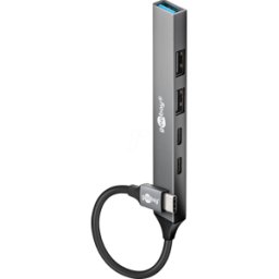 GOOBAY 74460 - USB 3.0, 5 puertos USB-C Hub, 3 USB-a, 2 USB-C.