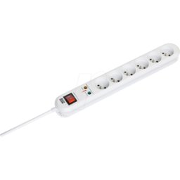 BACHMANN BACH 381.2512K - Tira de enchufe INTELIGENTE, tipo EF - CEE 7/7, 6 vías