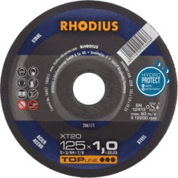 RHODIUS RHO 206171 - Disco de corte, acero, 125 mm, 1 mm, XT20, 22,23 mm