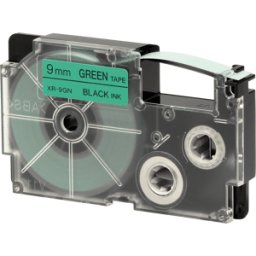 CASIO XR-9GN1 - Cinta de escritura, 9 mm x 8 m, negro/ verde