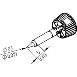 ERSA 0142PDLF05 - Punta para soldar ERSADUR, punta para lápiz de 0,5 mm