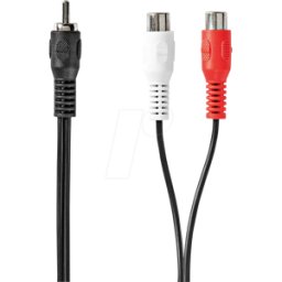 NEDIS N CAGB24010BK02 - Deze audio verdeelkabel met RCA-connectoren is geschikt voor het