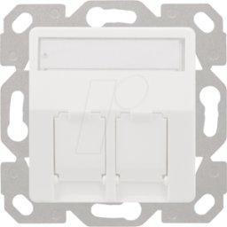 LOGILINK NK4081 - Caja de terminales para 2 módulos KEYSTONE, blanco puro