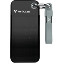 VERBATIM 32190 - Verbatim Pocket SSD mit Schlüsselring, 1TB Schwarz/Grau