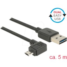 DELOCK 85562 - Cable Easy USB 2.0, a macho a micro B macho, 5 m