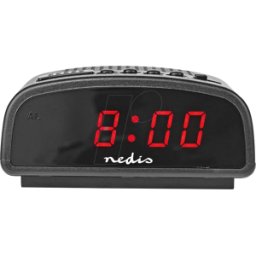 NEDIS N CLDK008BK - Reloj despertador de escritorio digital, indicador LED, snooze,