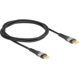 DELOCK 80763 - Cable de carga y sincronización, USB-C, 100 W, textil, 1,0 m