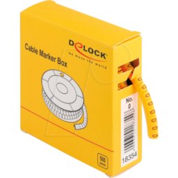 DELOCK 18354 - Caja de marcadores de cables, No. 0, amarillo, 500 unidades