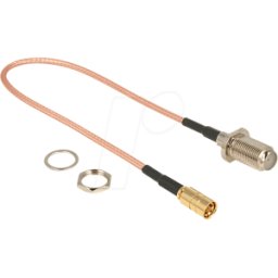 DELOCK 13024 - Cable de antena RF, conector hembra F > conector macho SMB, 25 c