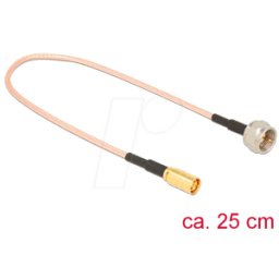 DELOCK 13001 - Cable de antena RF, conector F, conector SMB, 25 cm