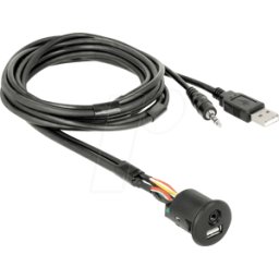 DELOCK 85718 - Conector macho USB tipo a + conector jack de 4 patillas de 3,5 m