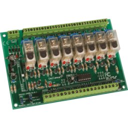 VELLEMAN K8056 - Kit de montaje: Tarjeta de relé de 8 canales con mando a distanc