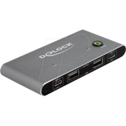 DELOCK 11485 - 2-port KVM switch, HDMI, DisplayPort