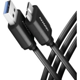 AXAGON AXG BUMM3-AM10AB - Cable USB 3.0, conector macho a macho Micro-B, 1 m