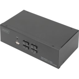DIGITUS DS-12882 - Conmutador KVM, 4 puertos, DisplayPort, pantalla doble
