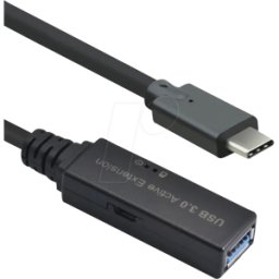 ROLINE 12041067 - Cable USB 3,0 activo, enchufe C > Conexión A, 15 m..