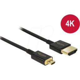 DELOCK 84781 - HDMI A macho > HDMI Micro D macho 4K 1,0 m..