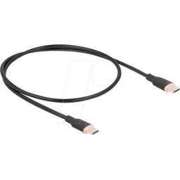 DELOCK 81237 - Cable USB 2.0, conector C > conector C, silicona, negro, 0,5 m