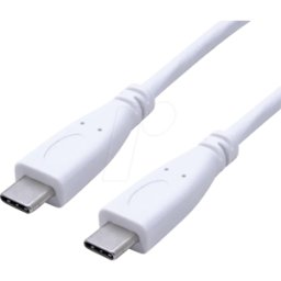 VALUE 11999057 - Cable USB 10 Gb/s, C macho a C macho, 100W, blanco, 1,0 m.