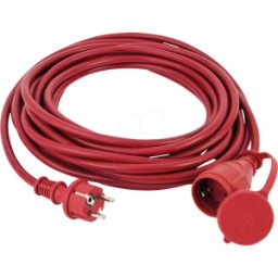 REV RITTER REV 0017258649 - Cable de extensión de goma, IP44, cable de 25 m, rojo