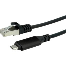 ROLINE 12021166 - Adaptador de red, cable, USB tipo C, Gigabit Ethernet, 1,5 m.