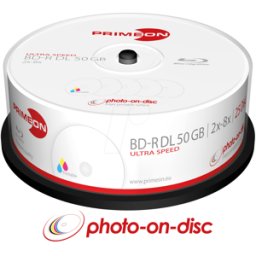 PRIMEON PRIM 2761319 - BD-R DL 50GB 8x, caja de 25 piezas, mate
