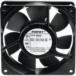 EBM-PAPST PAPST 9956 - Ventilador axial, 119 x 119 x 25,4 mm, 230 V CA, rpm: 2450
