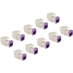 DELOCK 88121 - Keystone RJ45 hembra a LSA Cat.6A violeta juego 10 piezas