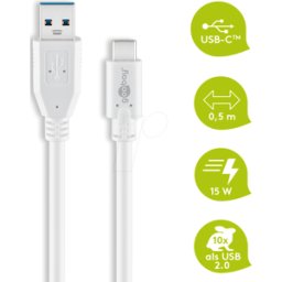GOOBAY 67185 - Cable USB 3.0, conector macho a macho C, 0,5 m