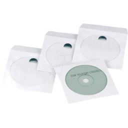 FREI CD-SCHUTZ 50WS - Funda de papel para CD/DVD, paquete de 50 uds., blanco