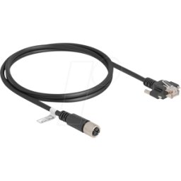 DELOCK 80456 - M12 Cable X codificado 8 pines hembra a RJ45 macho con tornillos