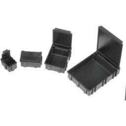 WARMBIER ESD BOX 2 SW/SW - Caja plegable ESD SMD 37 x 12 x 15 mm, tapa negra